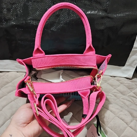 Kate Spade Pink Plaid Tote Bag X TARGET COLLAB - Picture 4 of 7